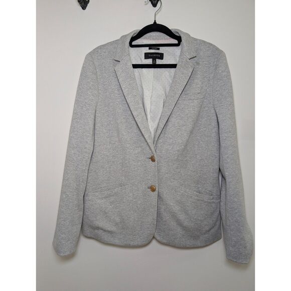 Talbots Aberdeen Knit Blazer Size 8 Gray Stretch Career Preppy Classic Corpcore - Picture 2 of 9